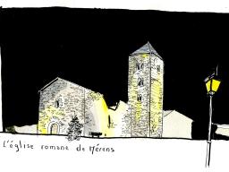 L&#039;église de Mérens en Ariège de nuit